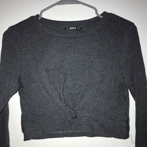 Grey cropped long sleeve from Shein